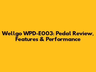 Wellgo WPD-E003: Pedal Review, Features & Performance