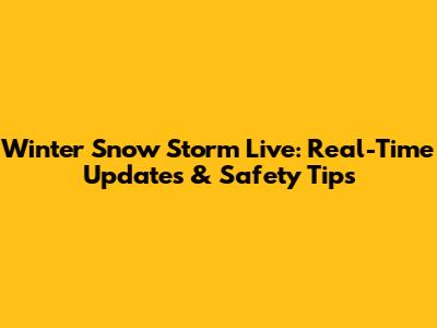 Winter Snow Storm Live: Real-Time Updates & Safety Tips