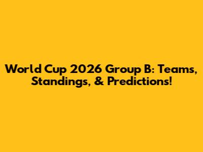 World Cup 2026 Group B: Teams, Standings, & Predictions!