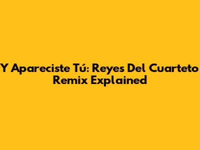 Y Apareciste Tú: Reyes Del Cuarteto Remix Explained