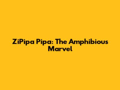 ZiPipa Pipa: The Amphibious Marvel
