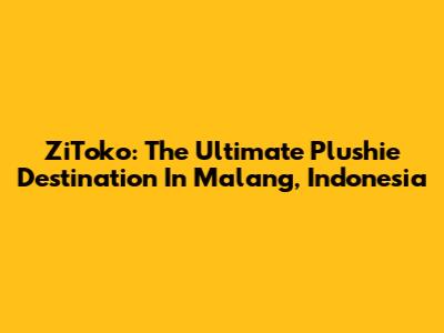 ZiToko: The Ultimate Plushie Destination In Malang, Indonesia