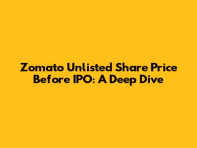 Zomato Unlisted Share Price Before IPO: A Deep Dive